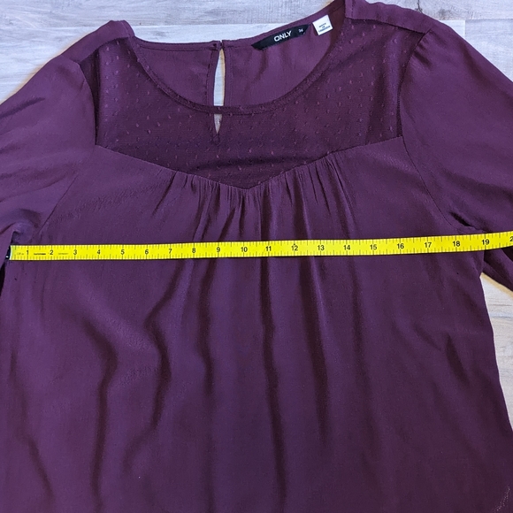 Sheer Chest Wine Coloured Tunic by Only - Picture 5 of 8